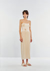 SWAYING 25 Early Autumn Floral Jacquard Tube Top Dress SW-SW25PF2L01C1-NB Cream White